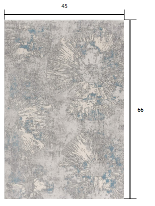5’ X 8’ Blue Abstract Circular Motifs Area Rug