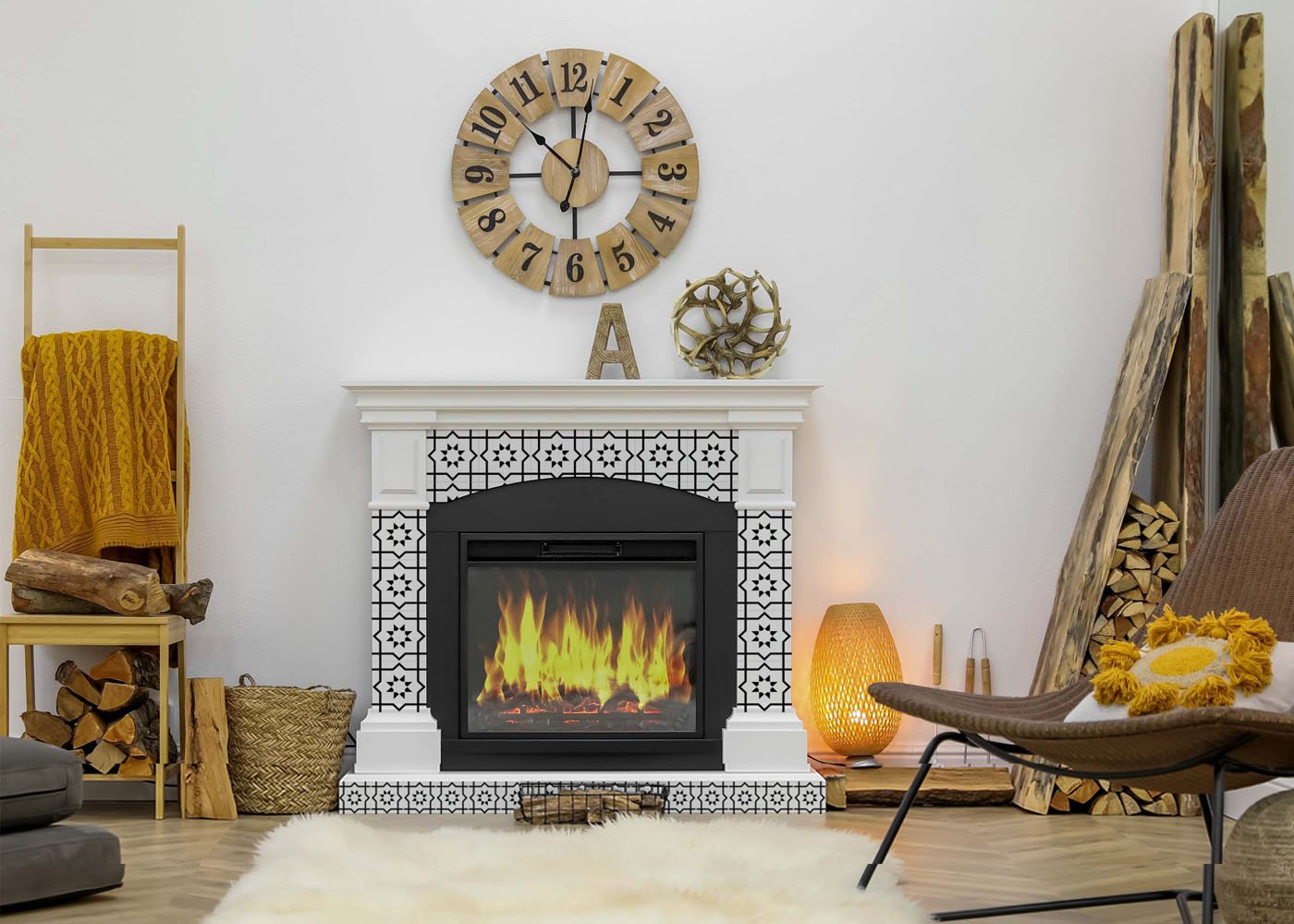 4" X 4" White And Black Sun Peel And Stick Removable Tiles