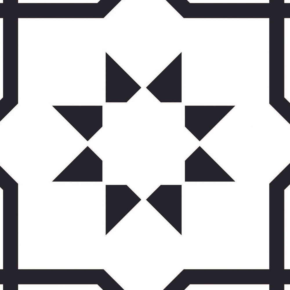 4" X 4" White And Black Sun Peel And Stick Removable Tiles