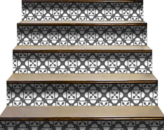 4" X 4" Dark Gray And White Coli Peel And Stick Tiles