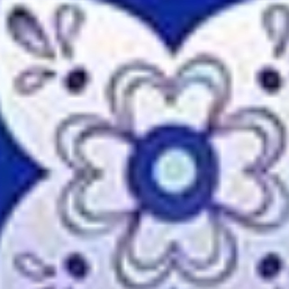 4" X 4" Vintage Turq Blue And White Peel And Stick Removable Tiles