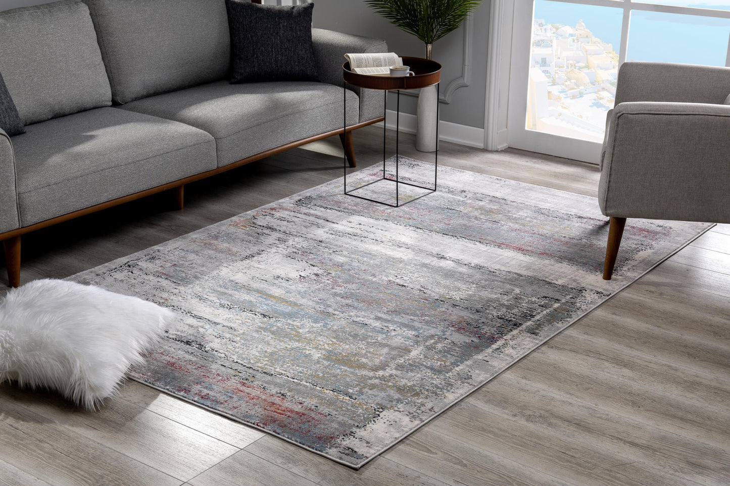 3’ x 10’ Cream and Blue Traditional Runner Rug