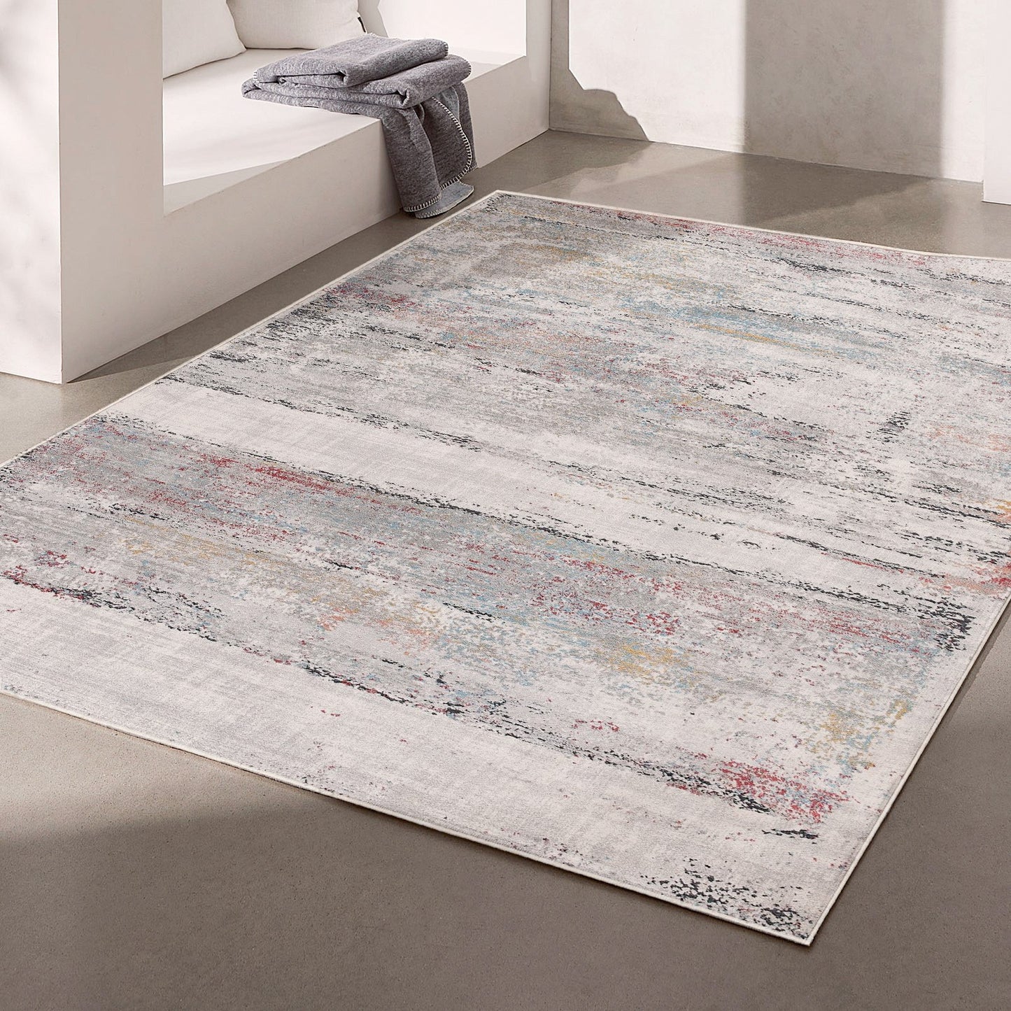 3’ x 10’ Cream and Blue Traditional Runner Rug