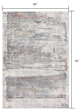 3’ x 10’ Cream and Blue Traditional Runner Rug