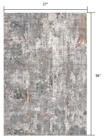 5’ X 8’ Gray And Ivory Abstract Area Rug