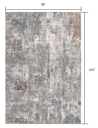 5’ X 8’ Gray And Ivory Abstract Area Rug