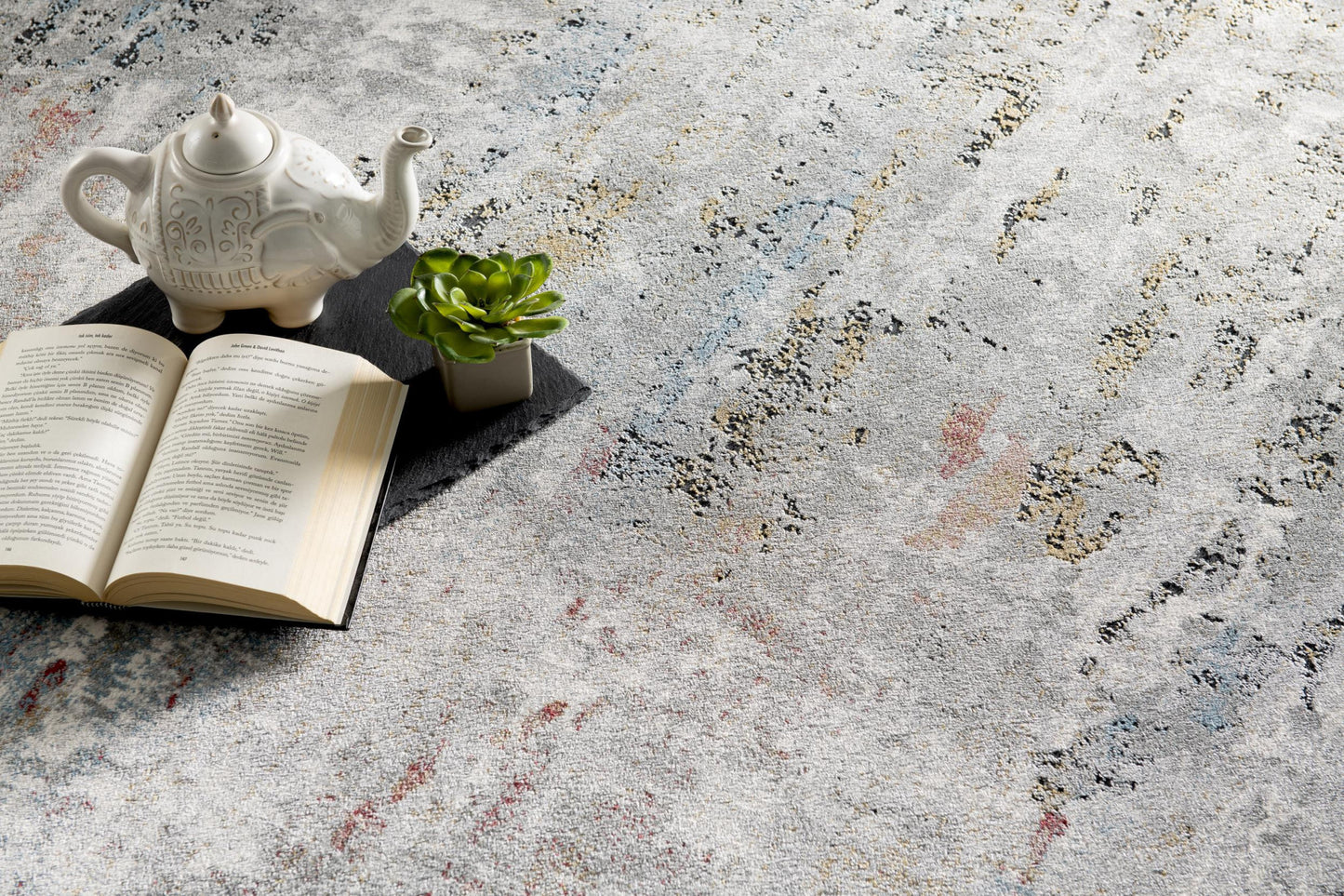 20' Gray Abstract Runner Rug