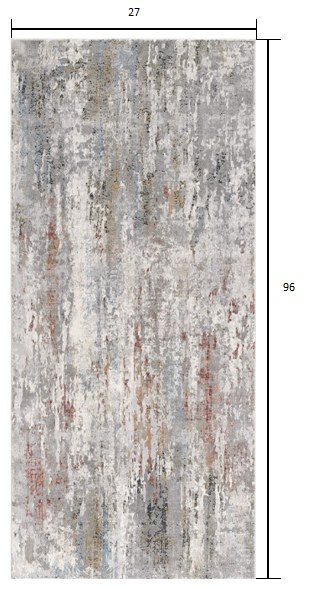20' Gray Abstract Runner Rug