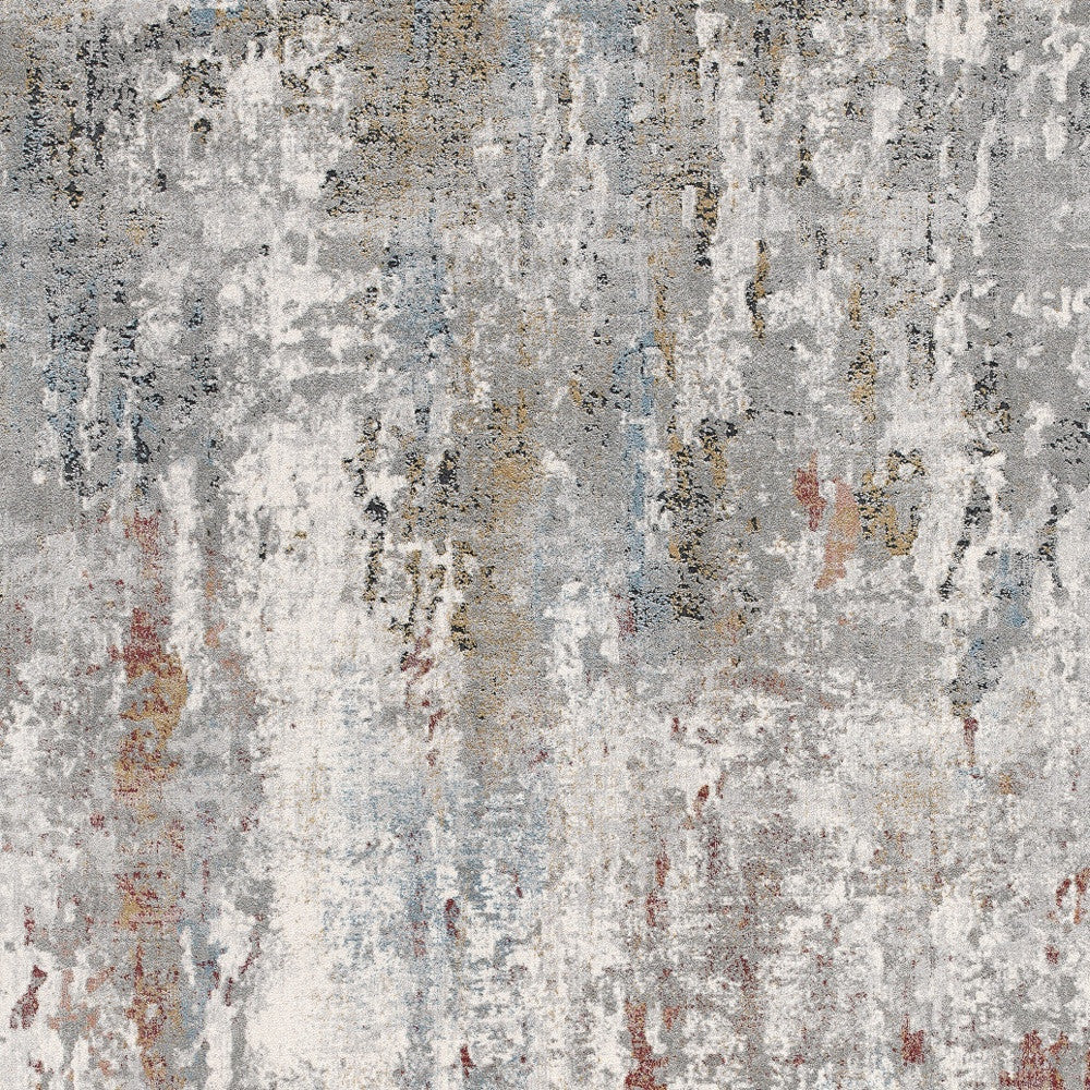 20' Gray Abstract Runner Rug