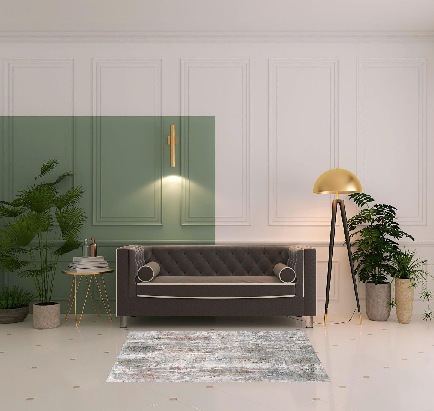 20' Gray Abstract Runner Rug