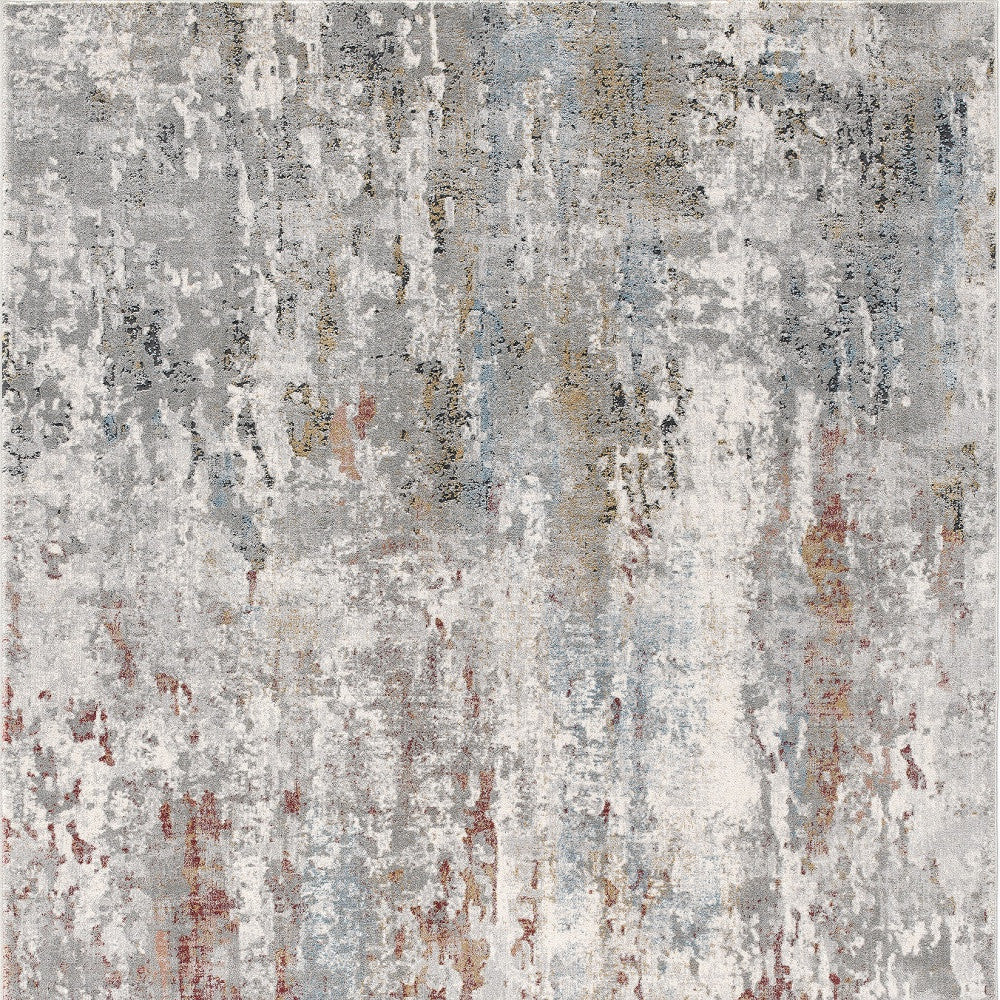 20' Gray Abstract Runner Rug