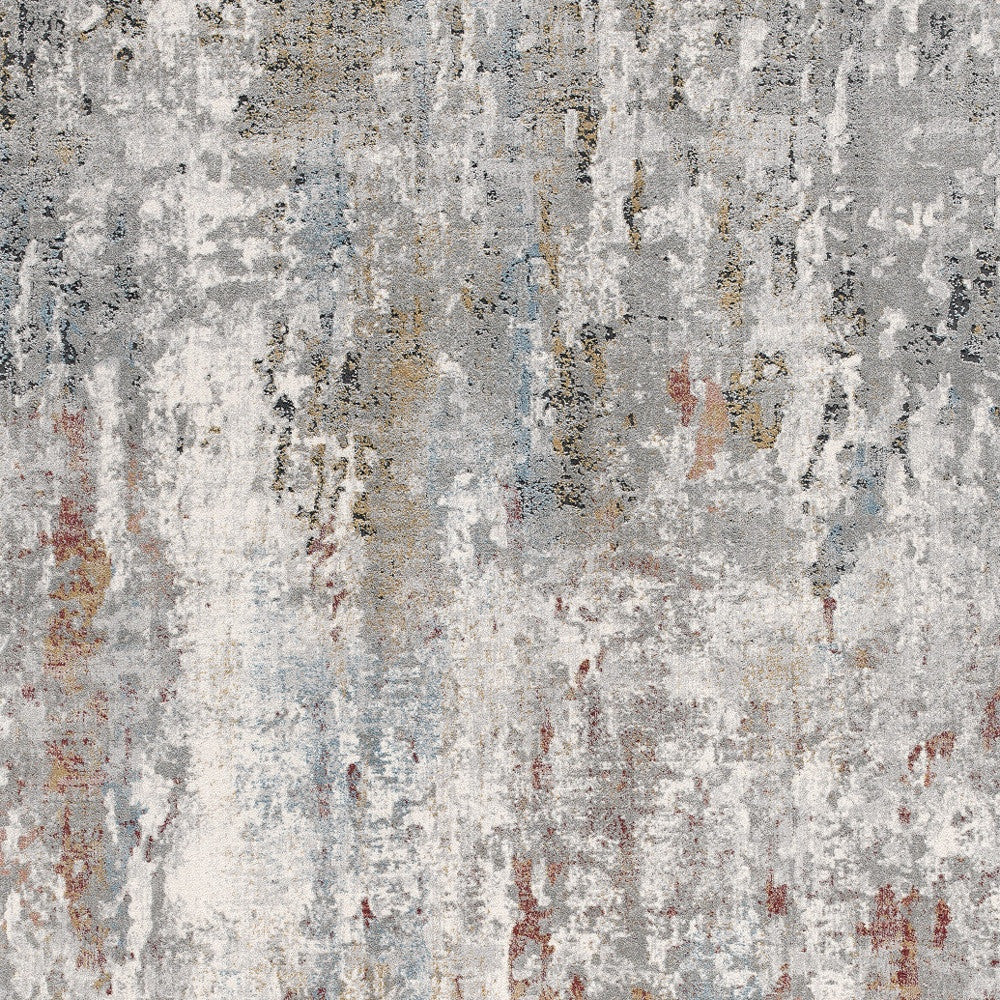 20' Gray Abstract Runner Rug
