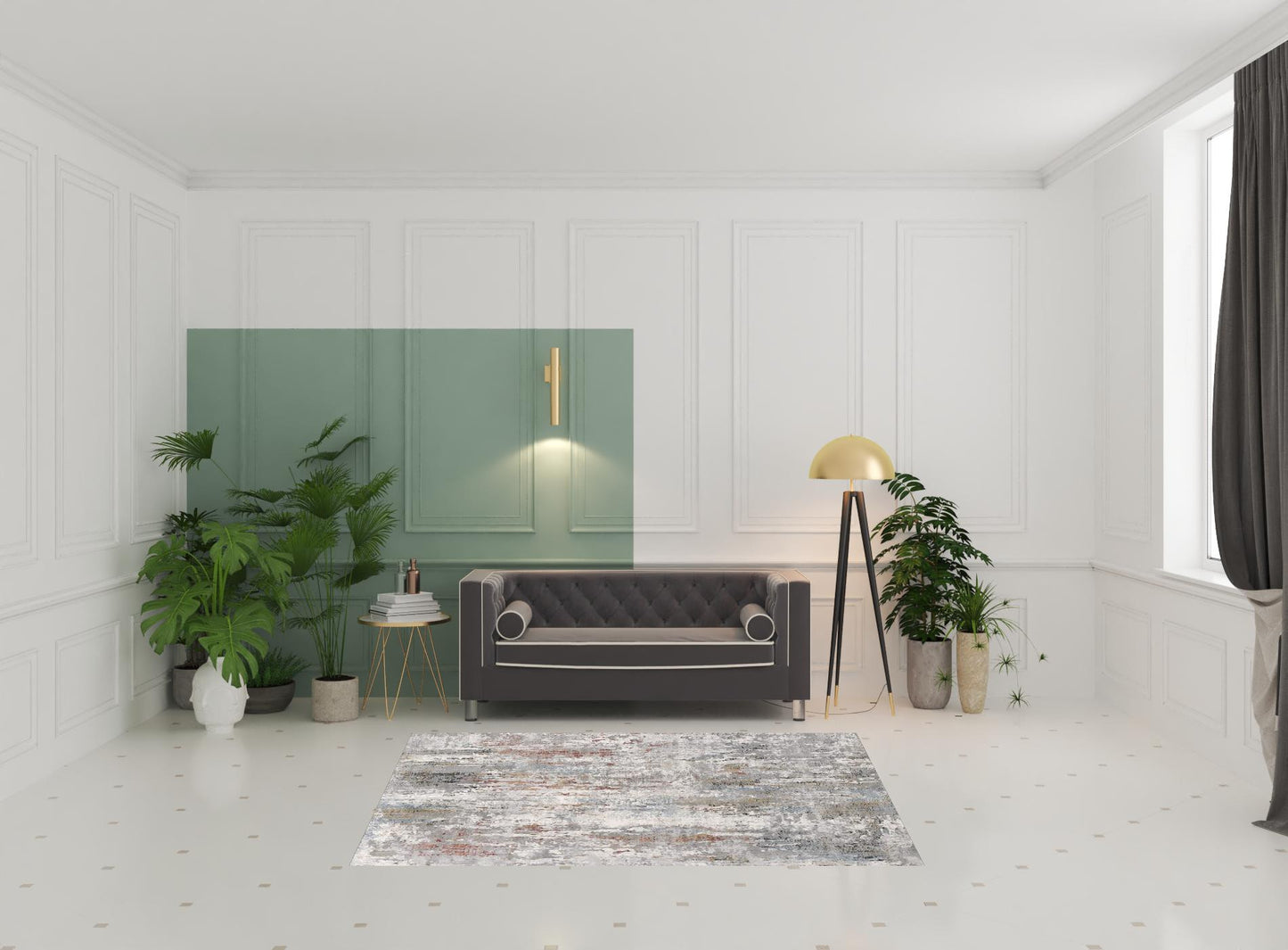 20' Gray Abstract Runner Rug