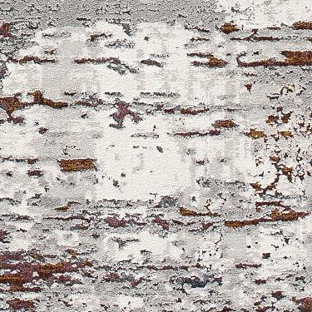 5’ X 8’ Gray And Brown Abstract Scraped Area Rug
