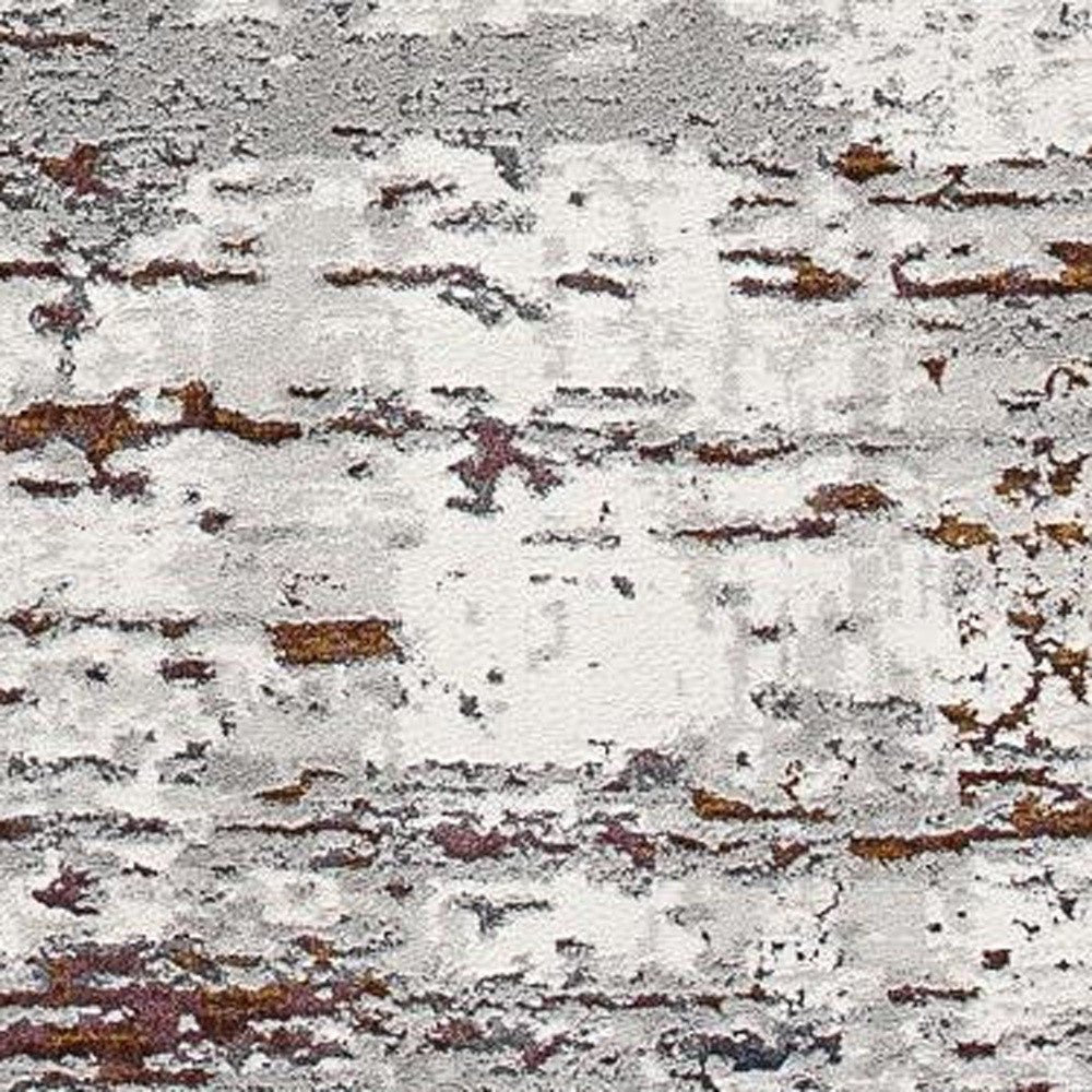 5’ X 8’ Gray And Brown Abstract Scraped Area Rug