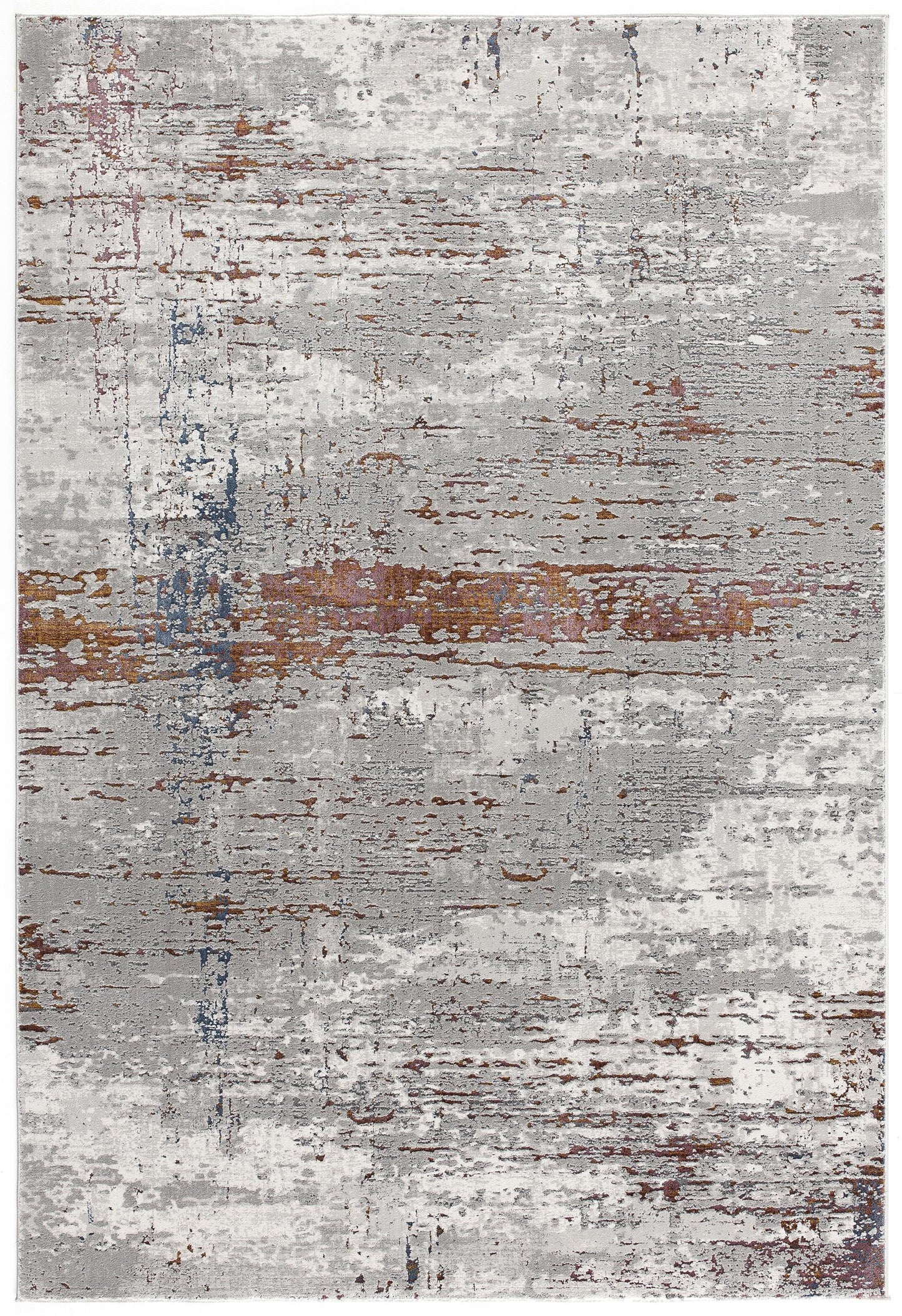 5’ X 8’ Gray And Brown Abstract Scraped Area Rug