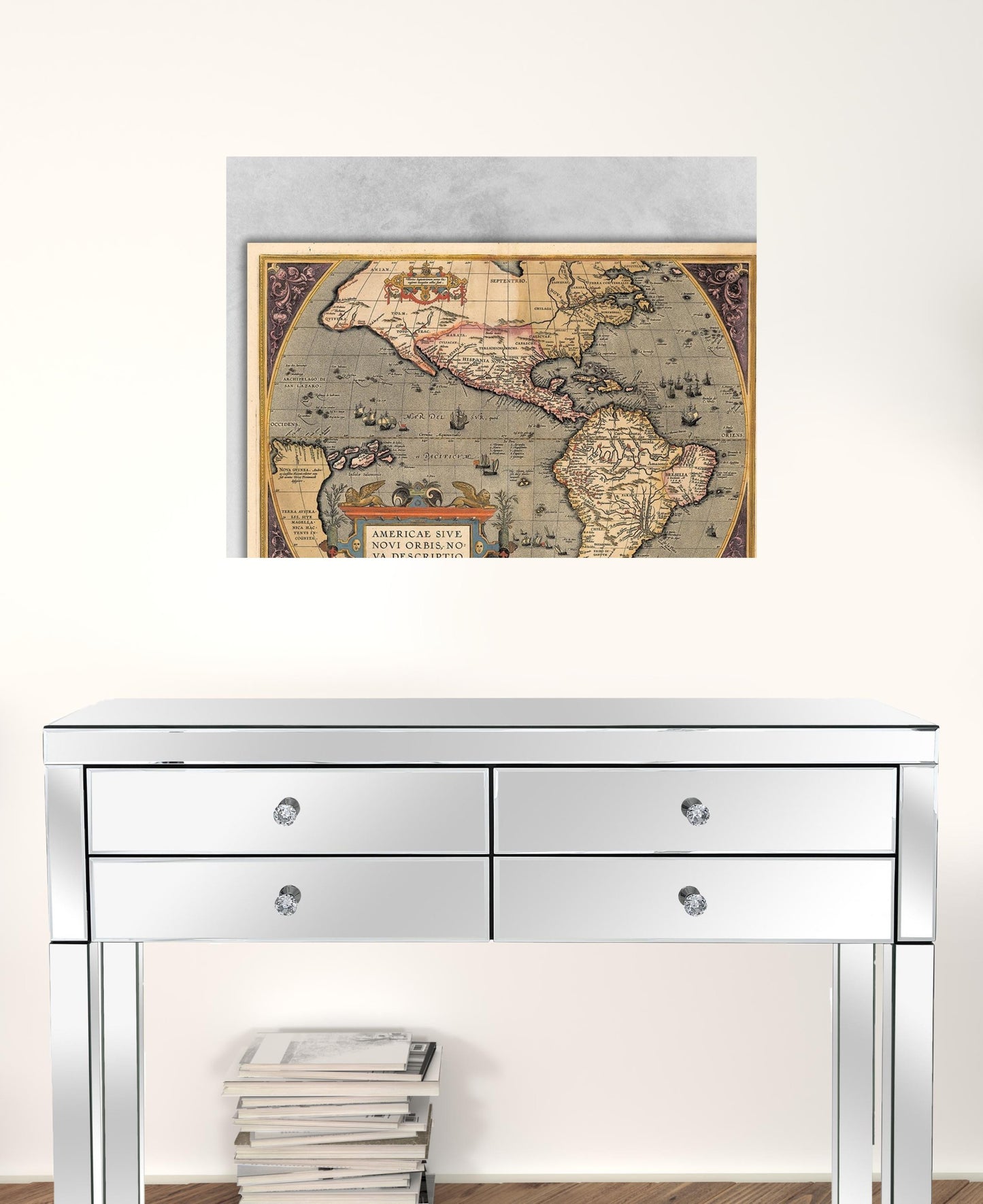 20" X 28" Vintage 1598 Map Of The Americas Wall Art