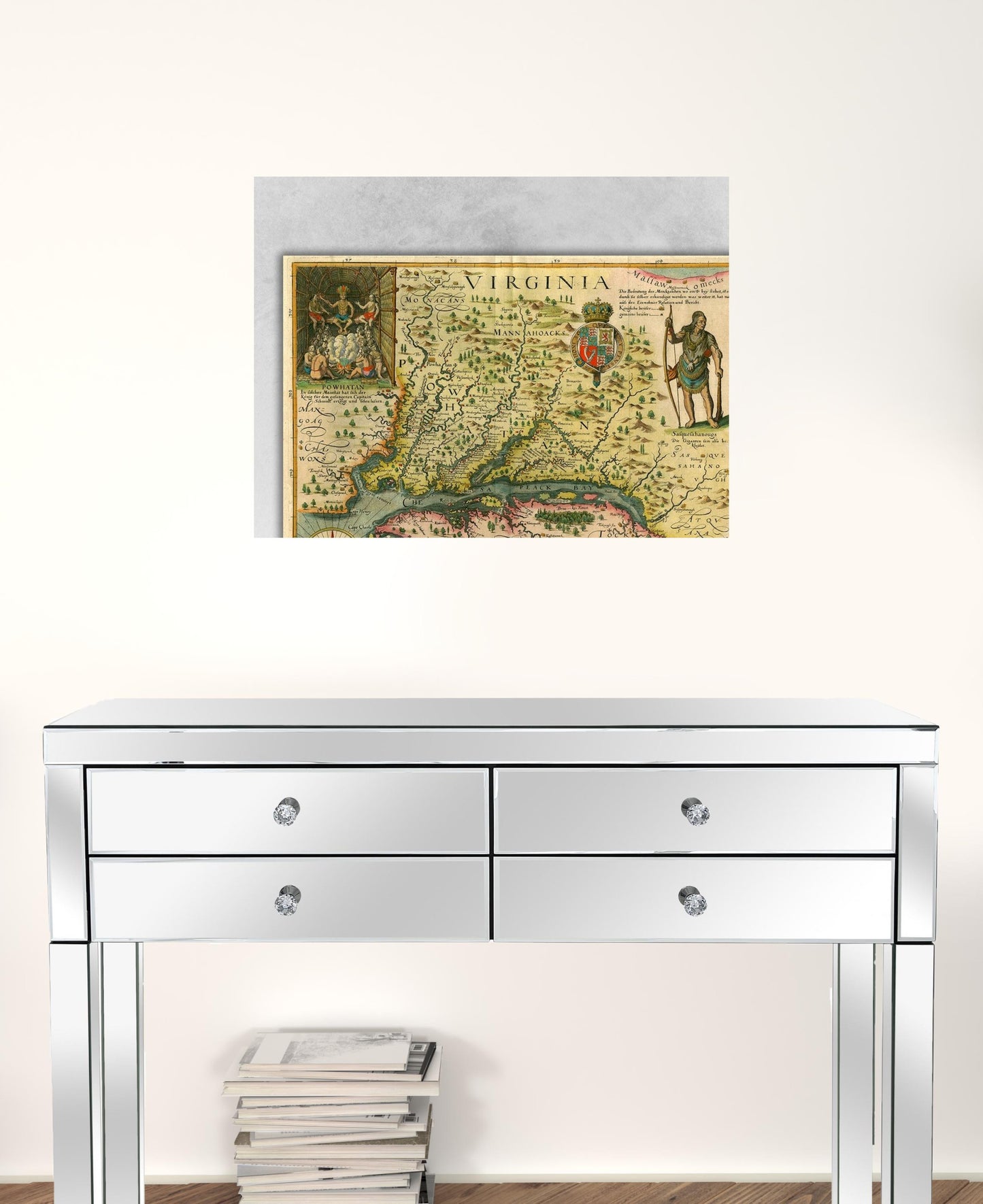 24" X 32" Map Of Virginia C1627 Vintage Poster Wall Art