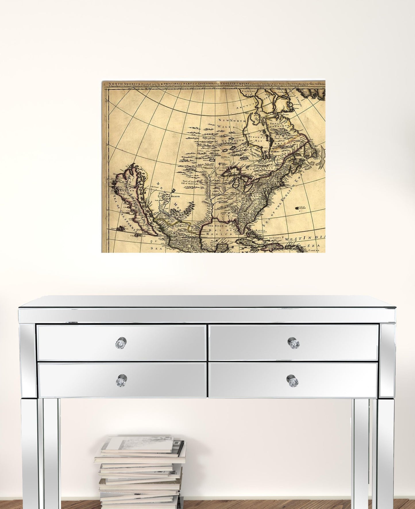 20" X 24" Map Of North America C1685 Vintage Poster Wall Art