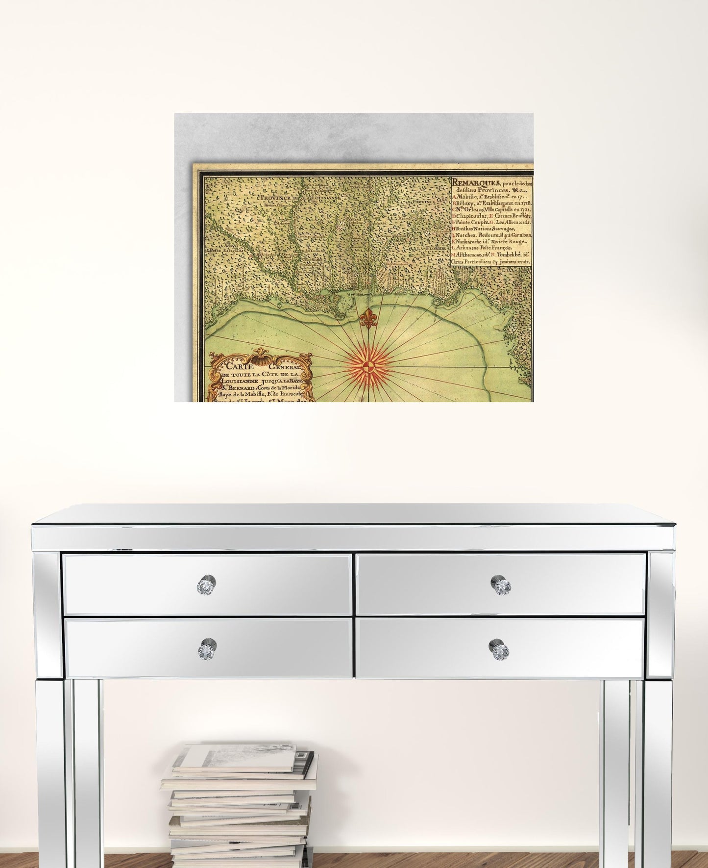 24" X 30" C1747 Map Of The Gulf Coast Vintage Poster Wall Art