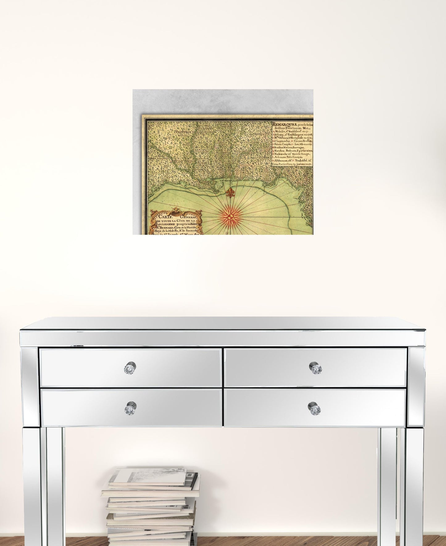 24" X 30" C1747 Map Of The Gulf Coast Vintage Poster Wall Art
