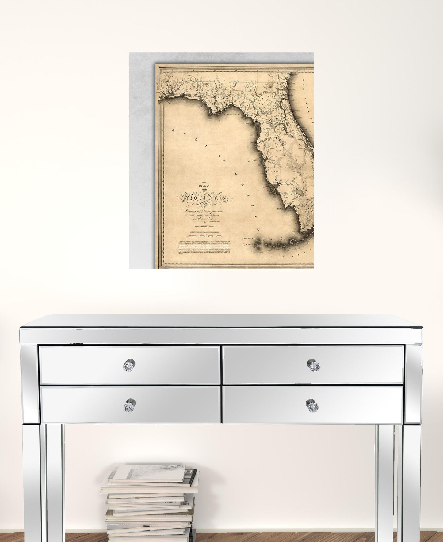 20" X 24" C1823 Early Map Of Florida Vintage Poster Wall Art