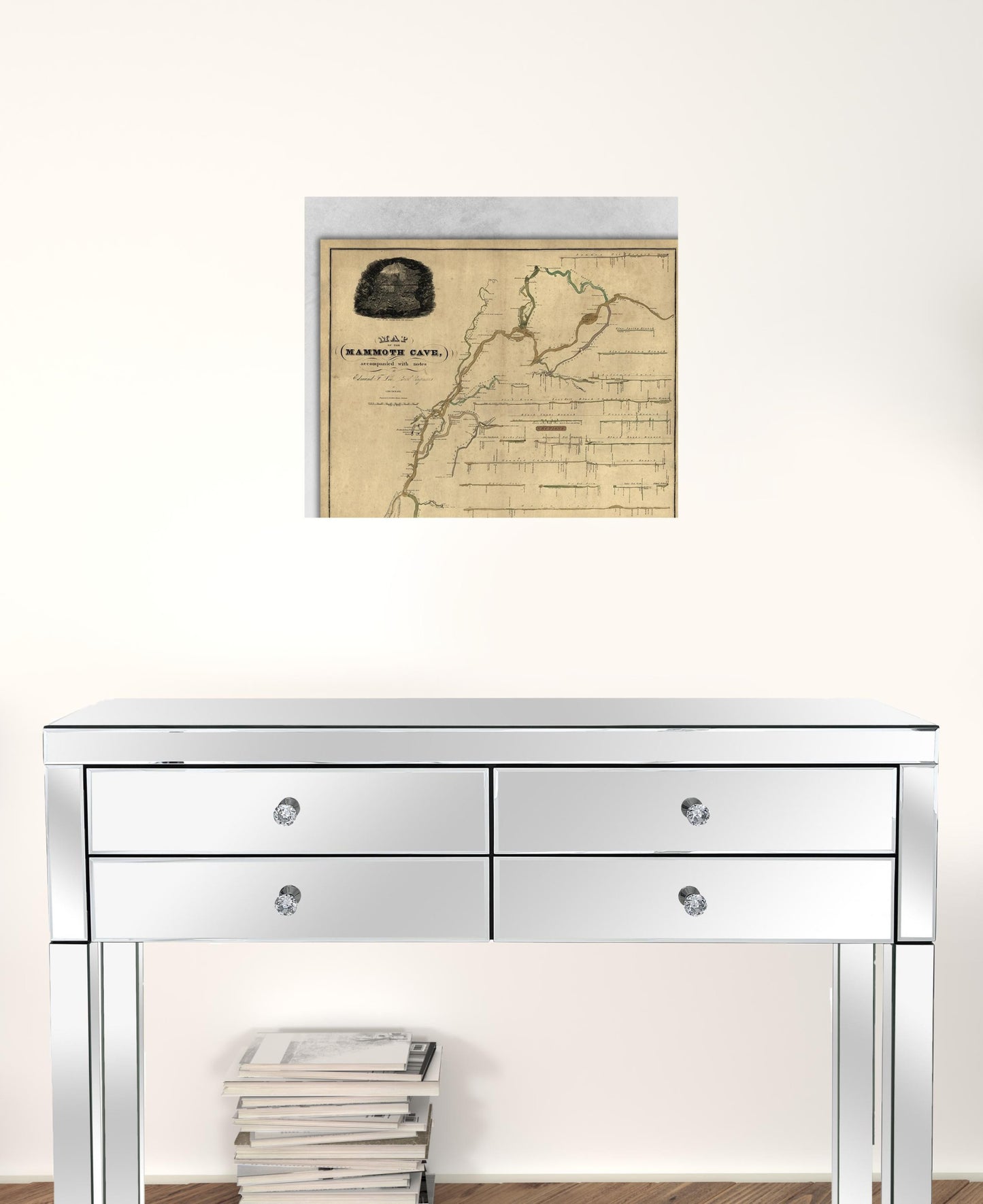 24" X 28" Map Of Kentucky Mammoth Cave Vintage Poster Wall Art
