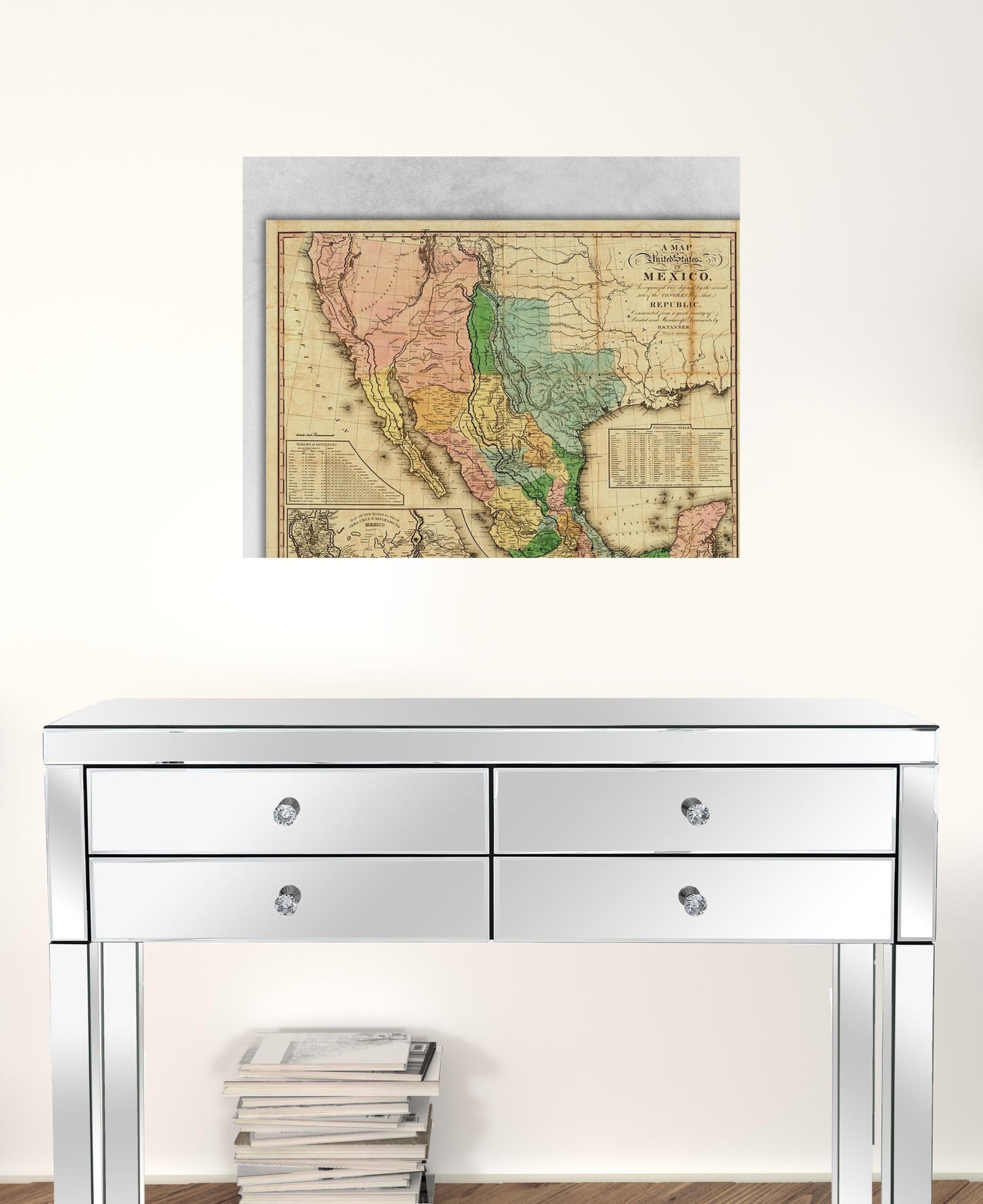 Vintage 1846 Map Of Mexico Unframed Print Wall Art