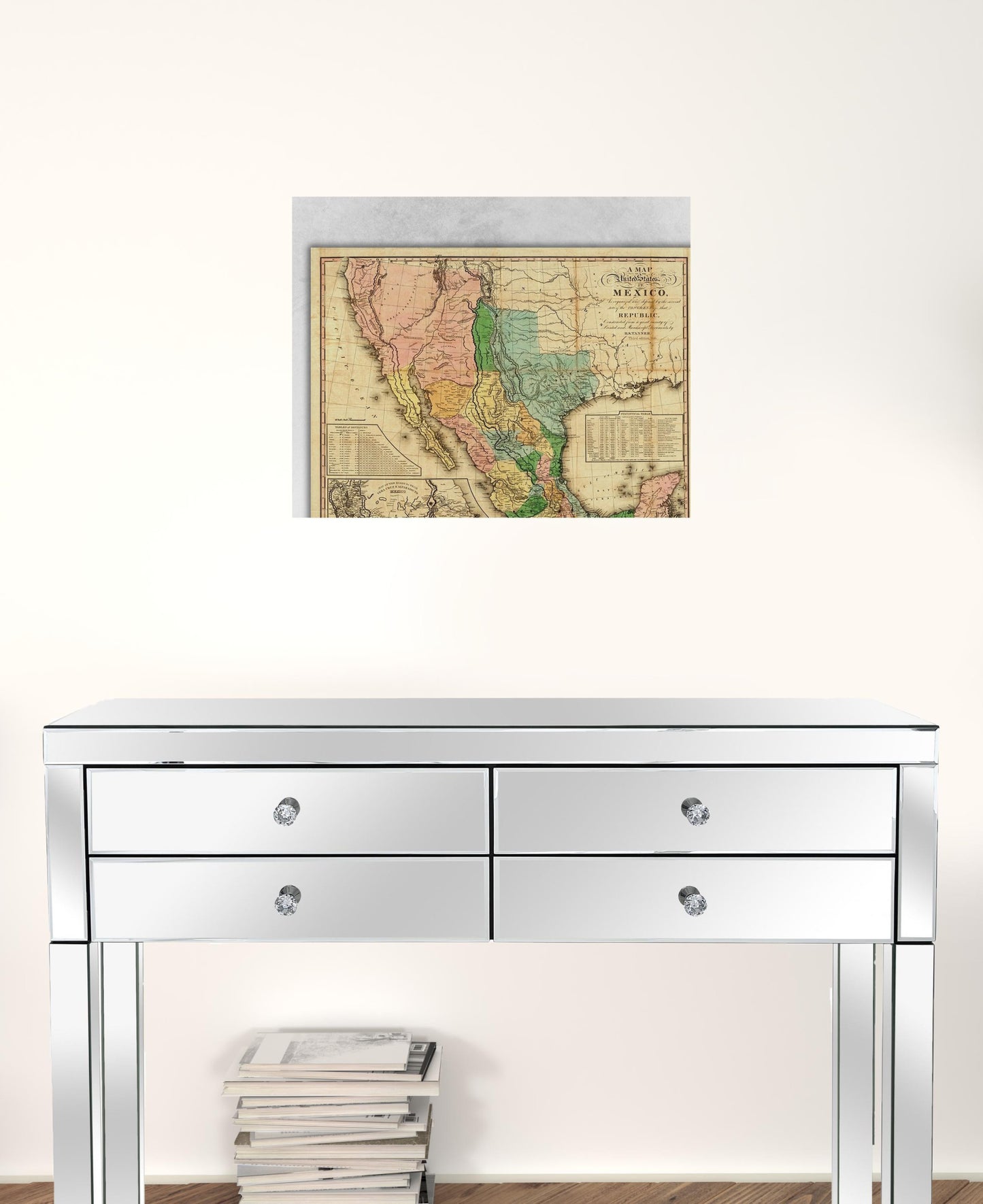 Vintage 1846 Map Of Mexico Unframed Print Wall Art