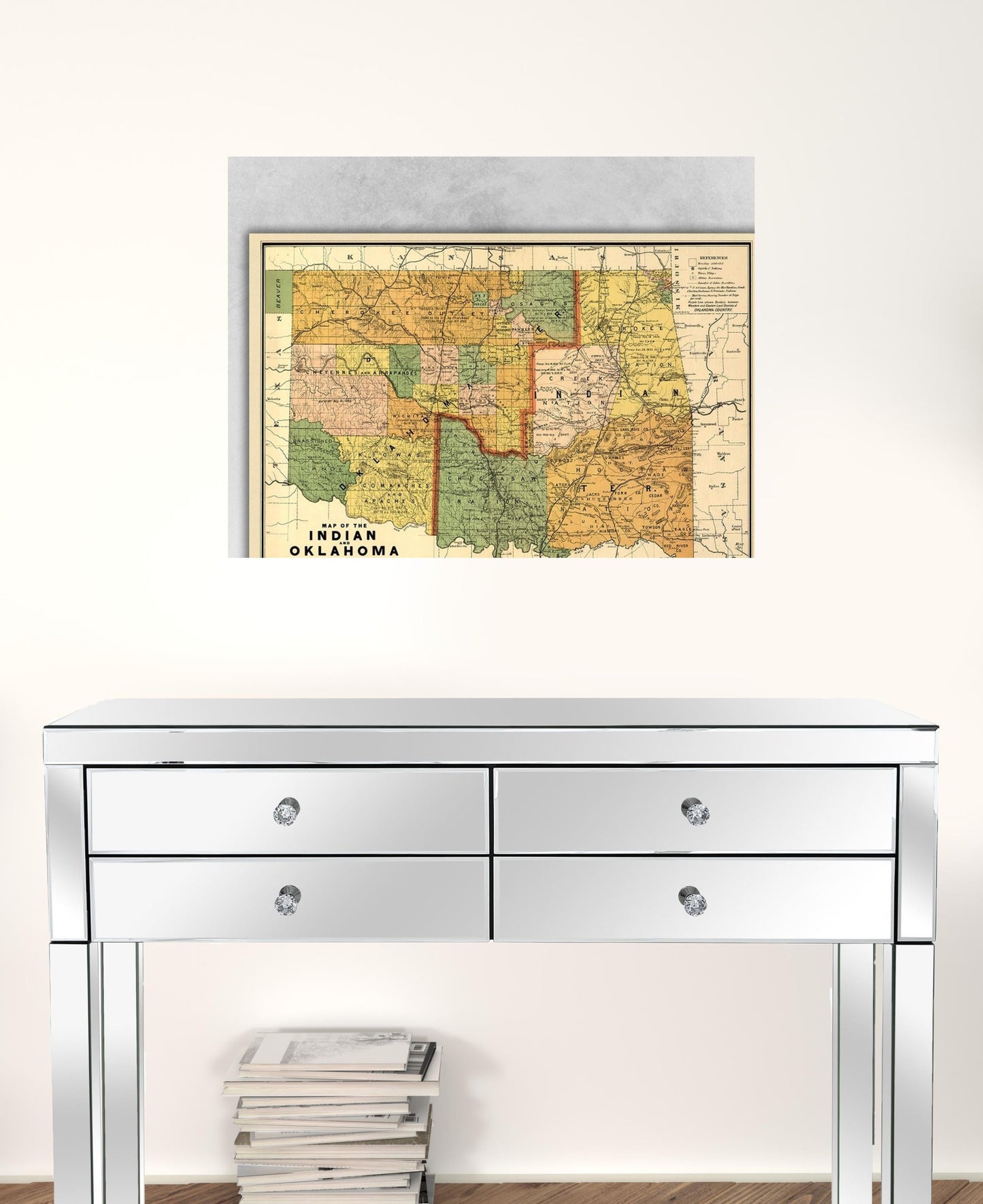18" X 24" Map Of Indian And Oklahoma Territories Vintage Poster Wall Art