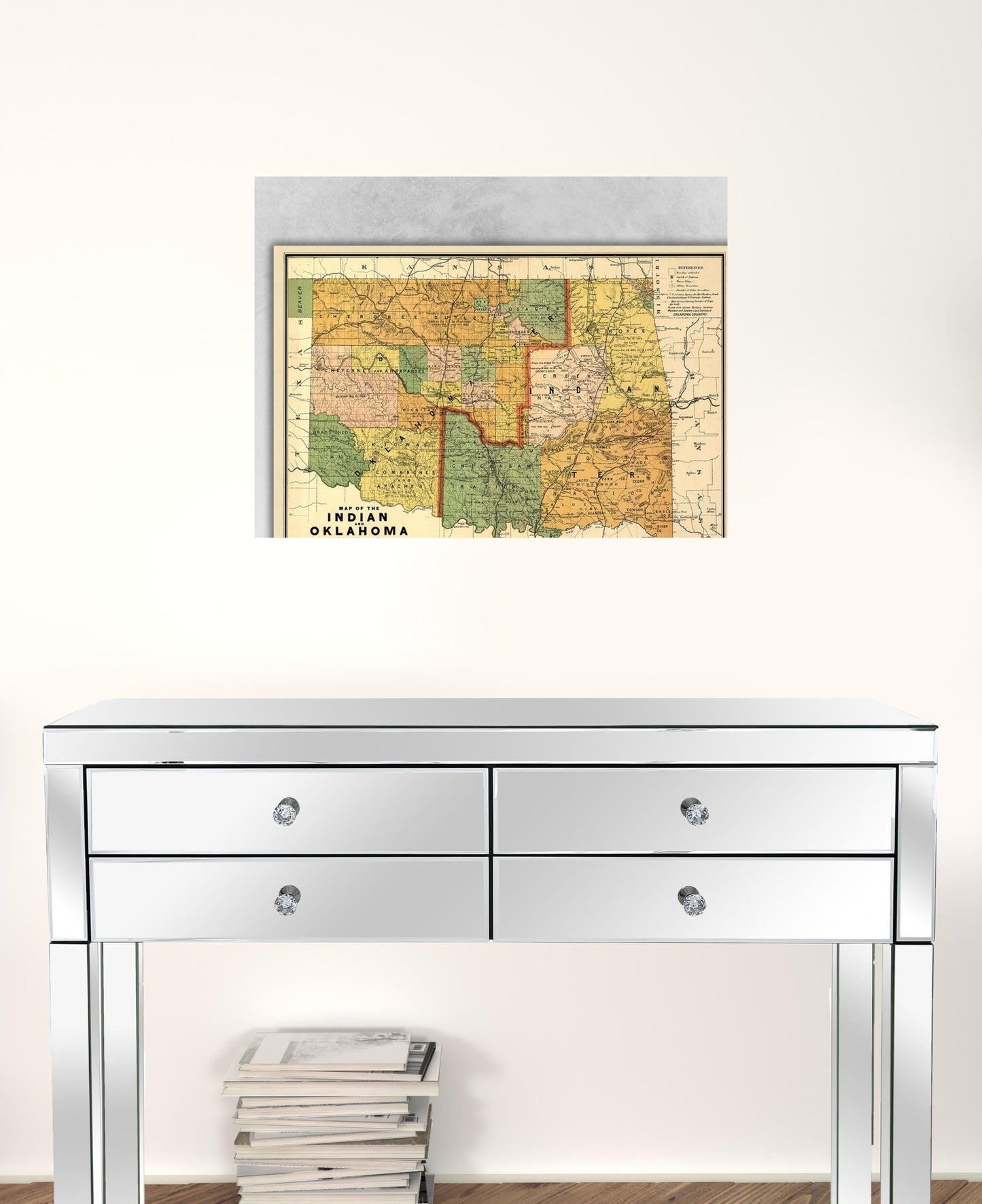 18" X 24" Map Of Indian And Oklahoma Territories Vintage Poster Wall Art