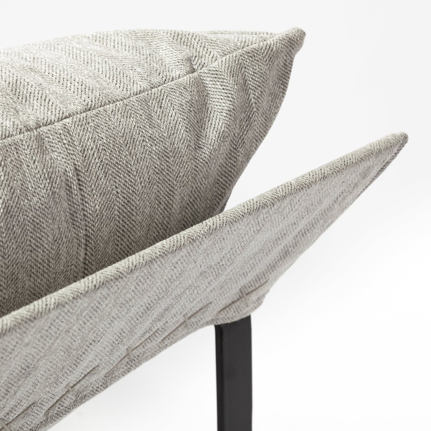 Stone Gray And Black Metal Sling Chair