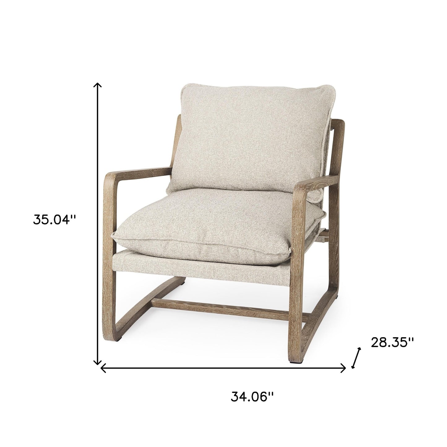 Modern Rustic Cozy Black And Cream Accent Chair