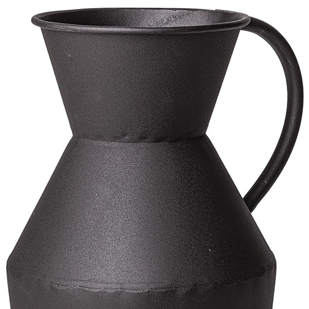 Rustic Narrow Black Metal Decorative Jug