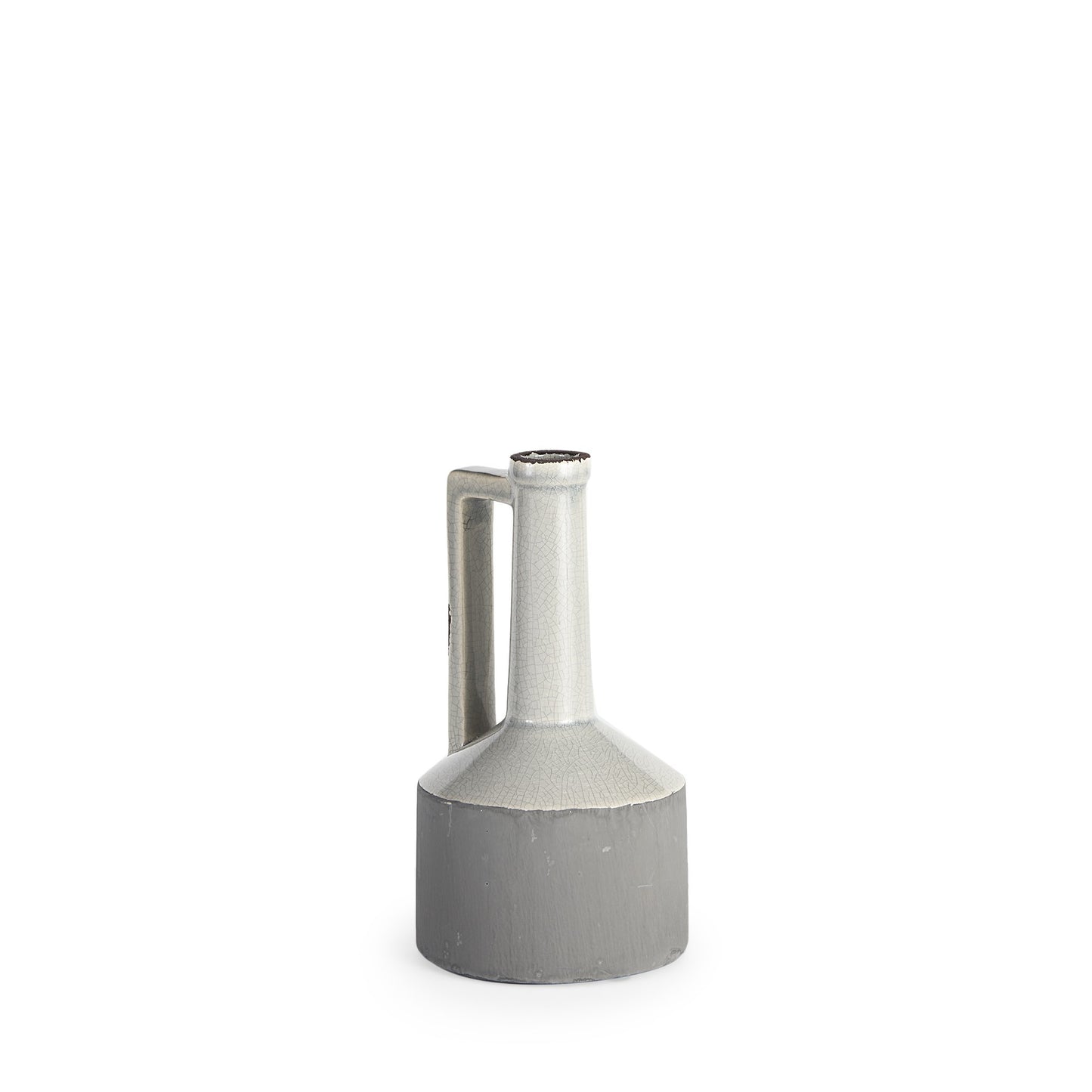 Petite White And Gray Jug Vase