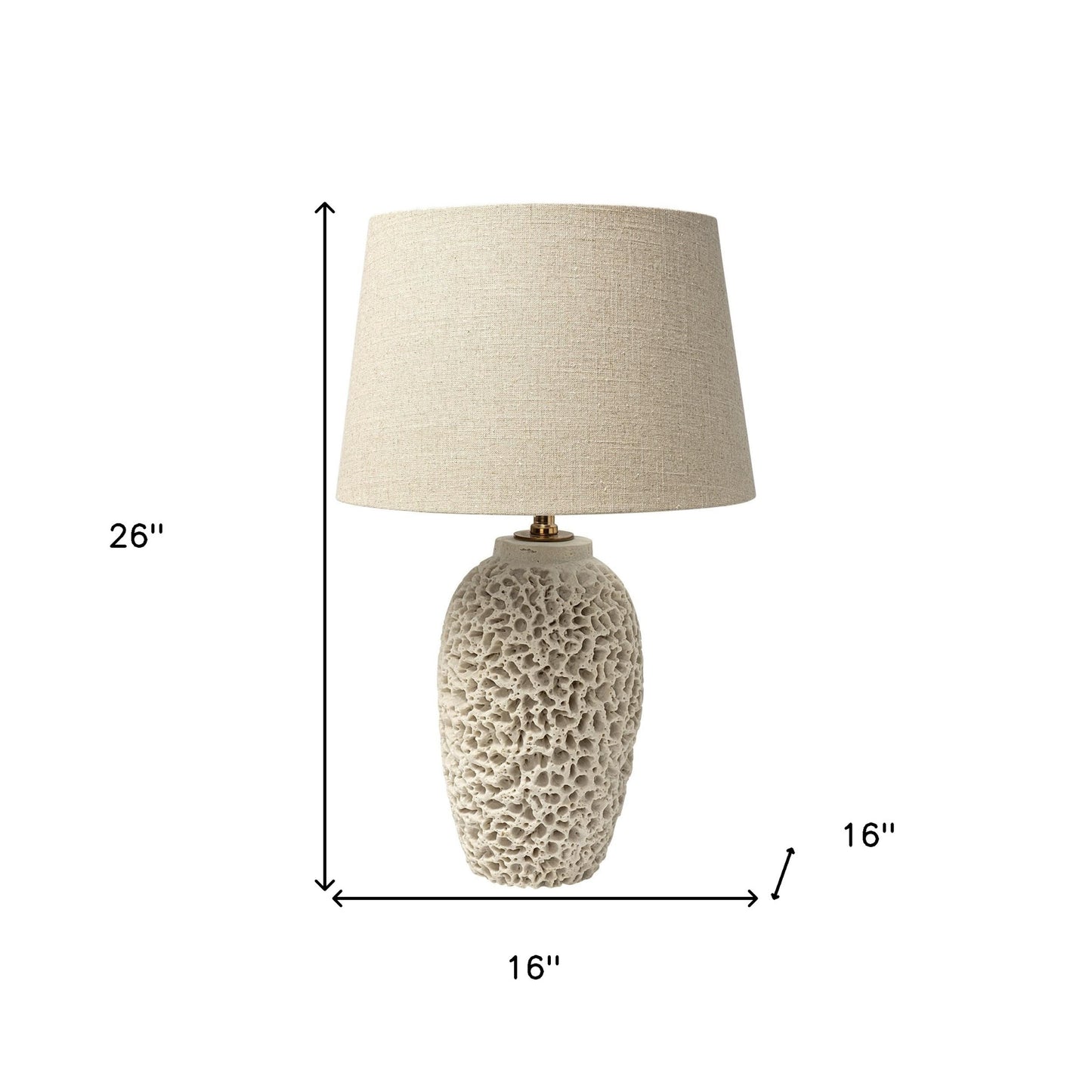 Coastal Beige Faux Coral Table Lamp
