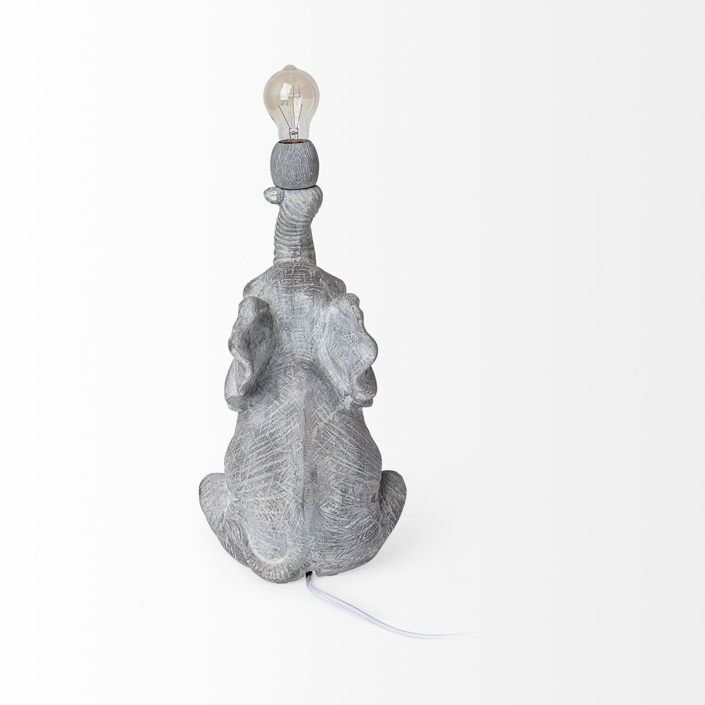 Graphite Resin Elephant Table Lamp