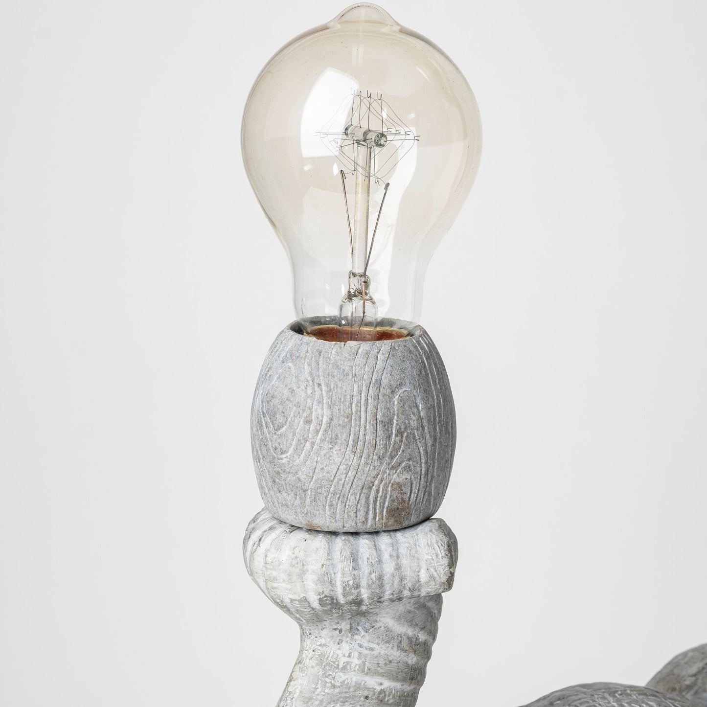 Graphite Resin Elephant Table Lamp