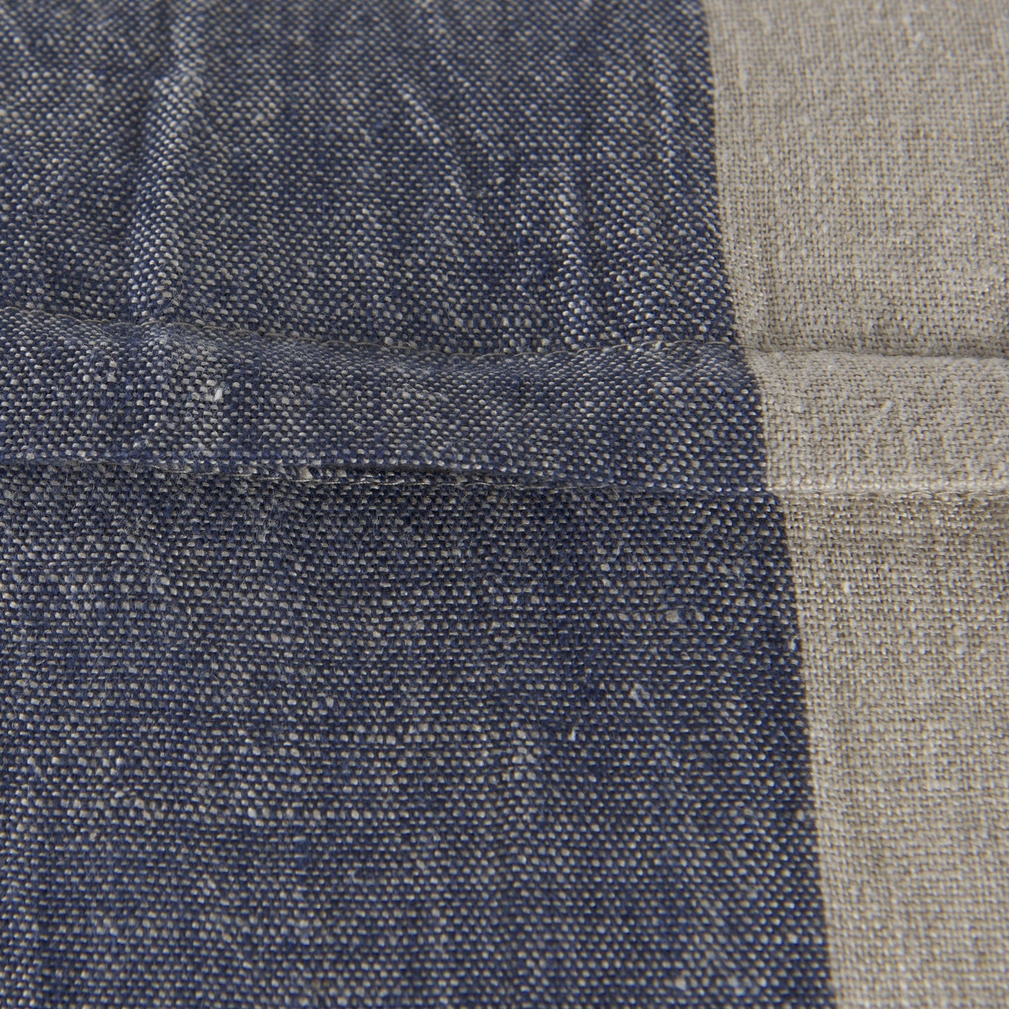Denim Blue And Canvas Tassle Square Accent Pillow Cover