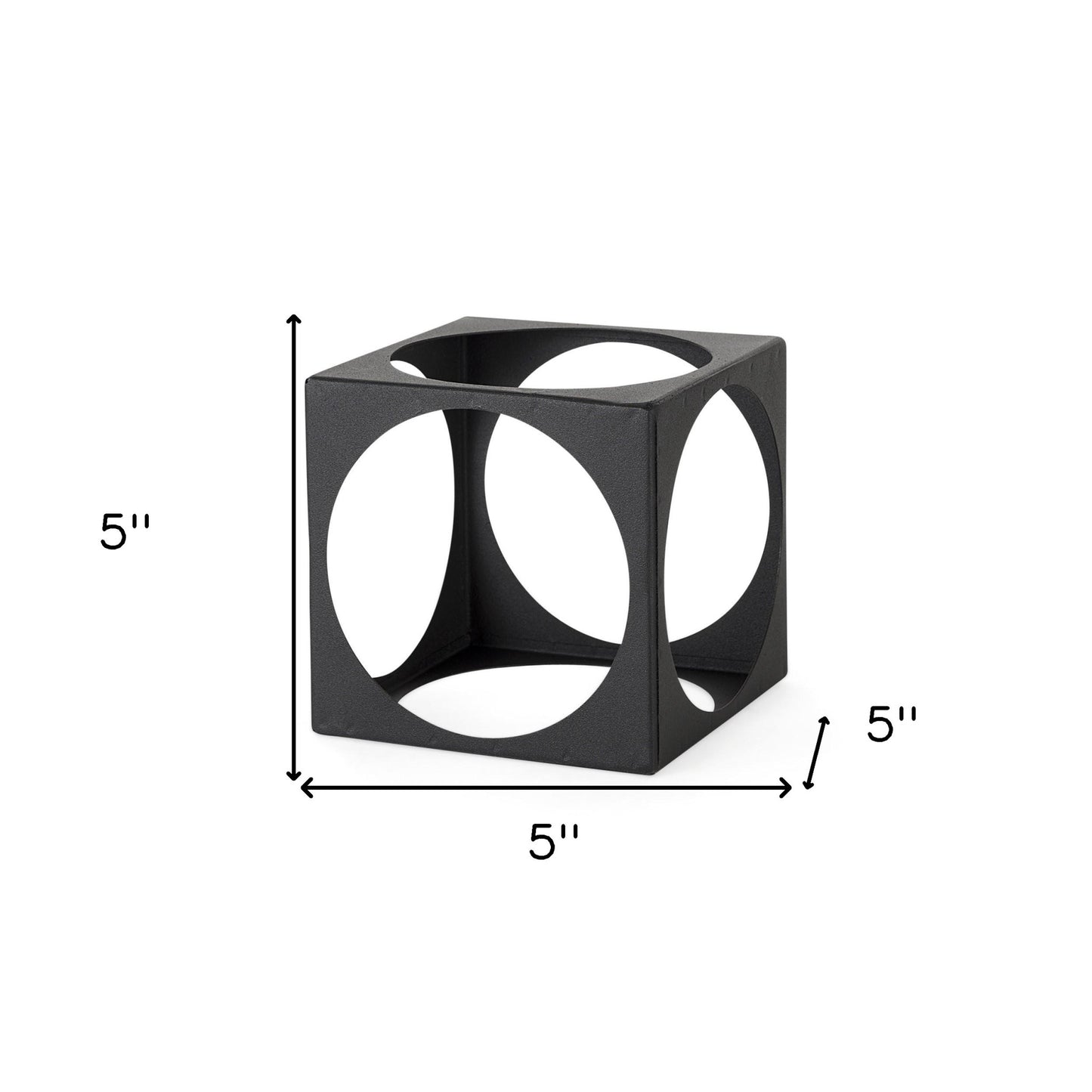 Petite Matte Black Metal Square Sculpture