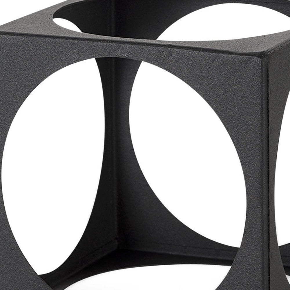 Petite Matte Black Metal Square Sculpture