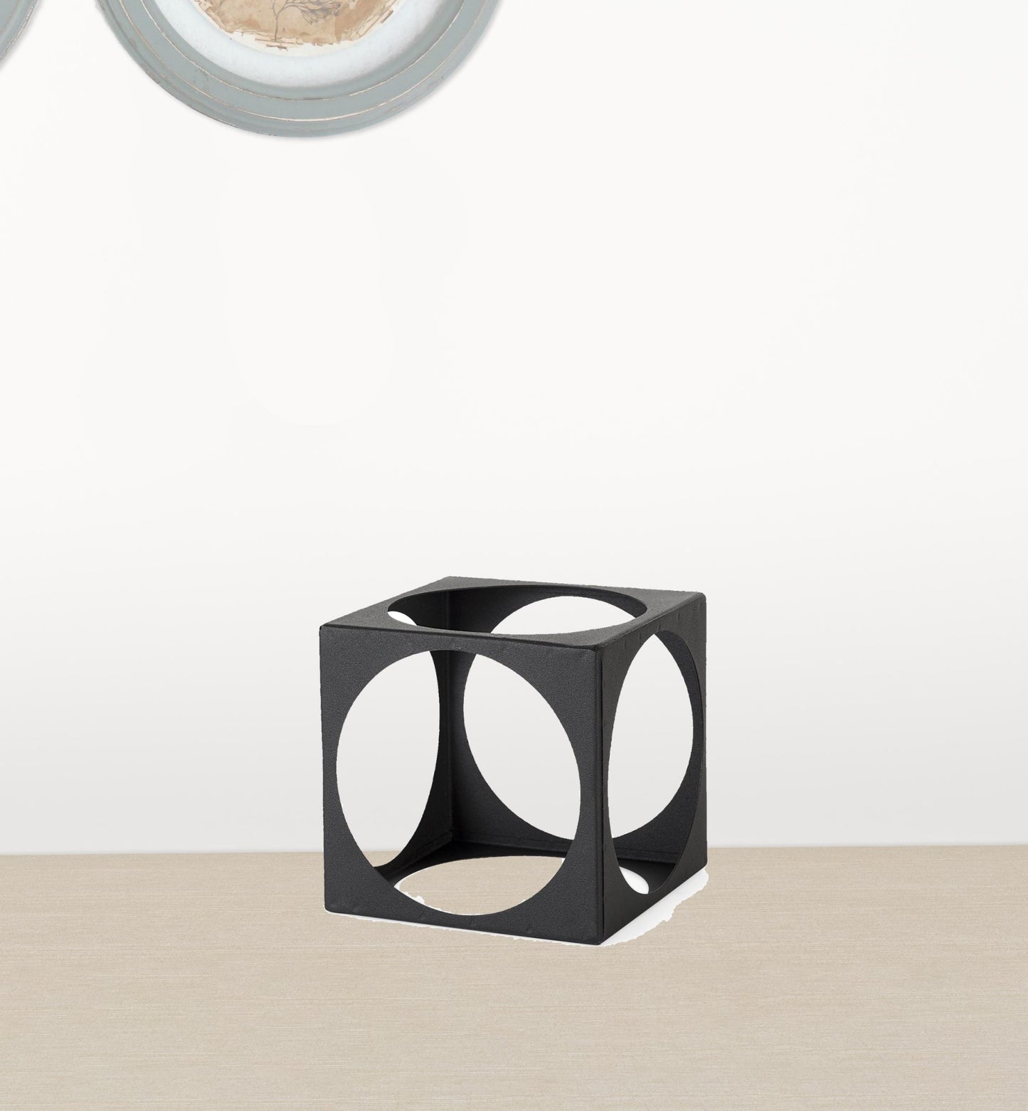 Petite Matte Black Metal Square Sculpture