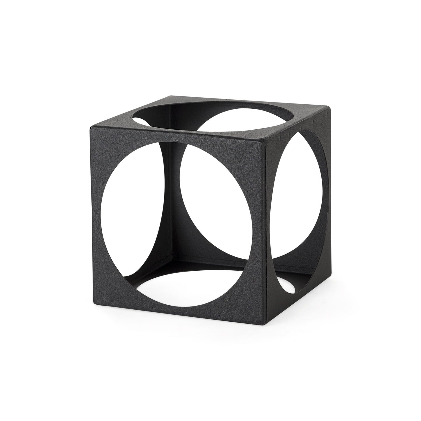 Petite Matte Black Metal Square Sculpture