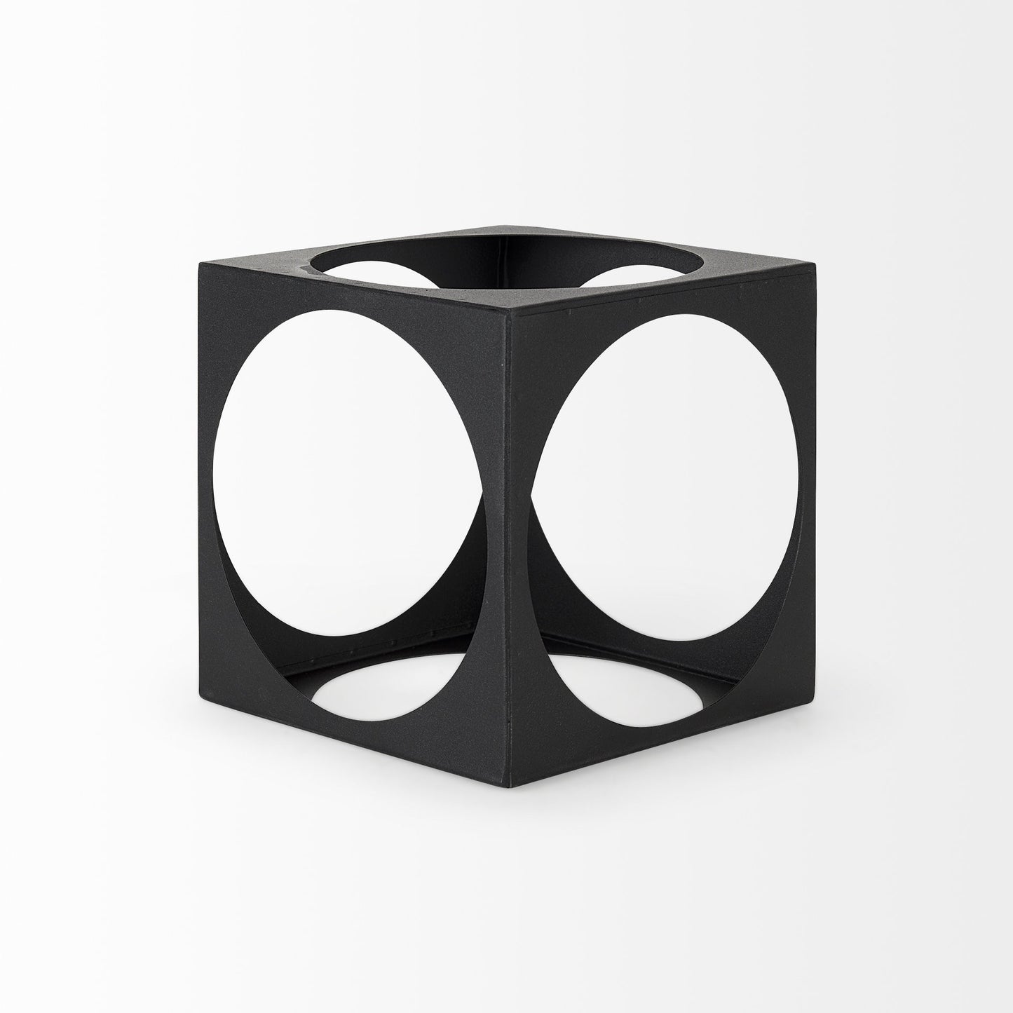 Petite Matte Black Metal Square Sculpture