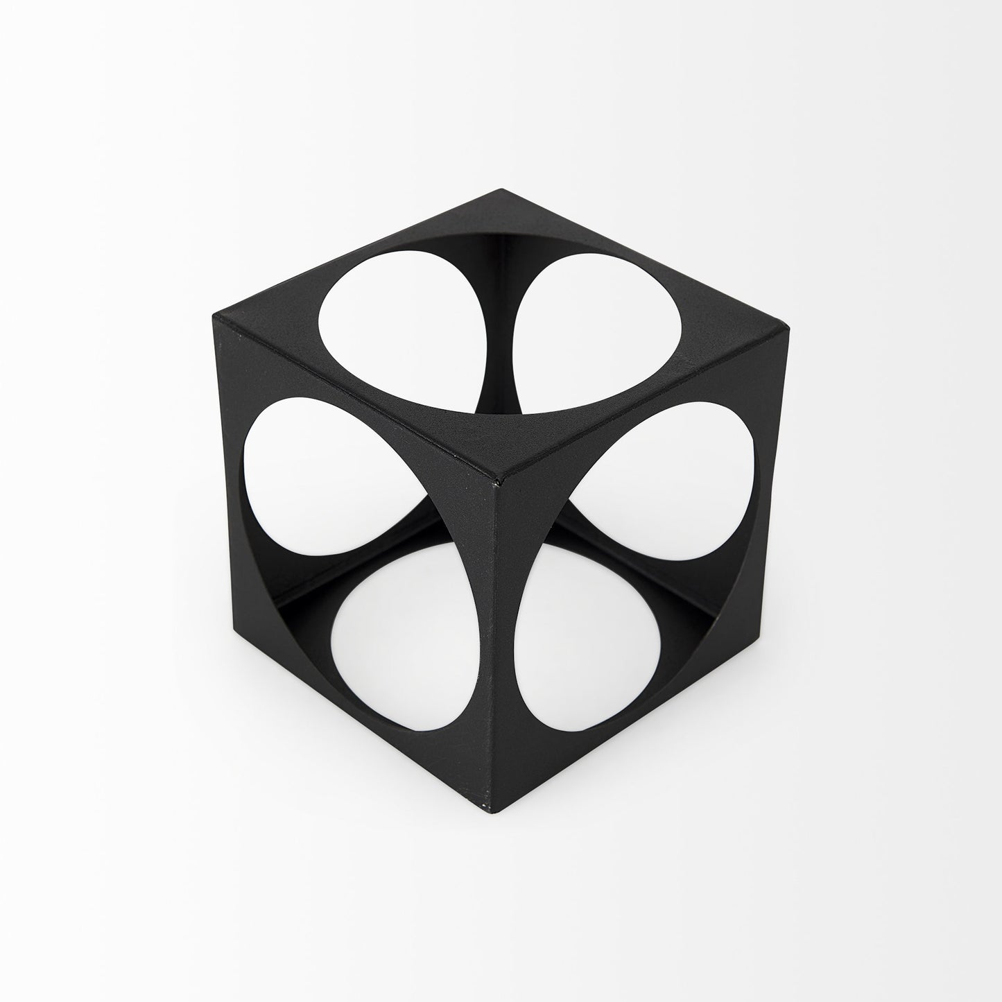 Petite Matte Black Metal Square Sculpture
