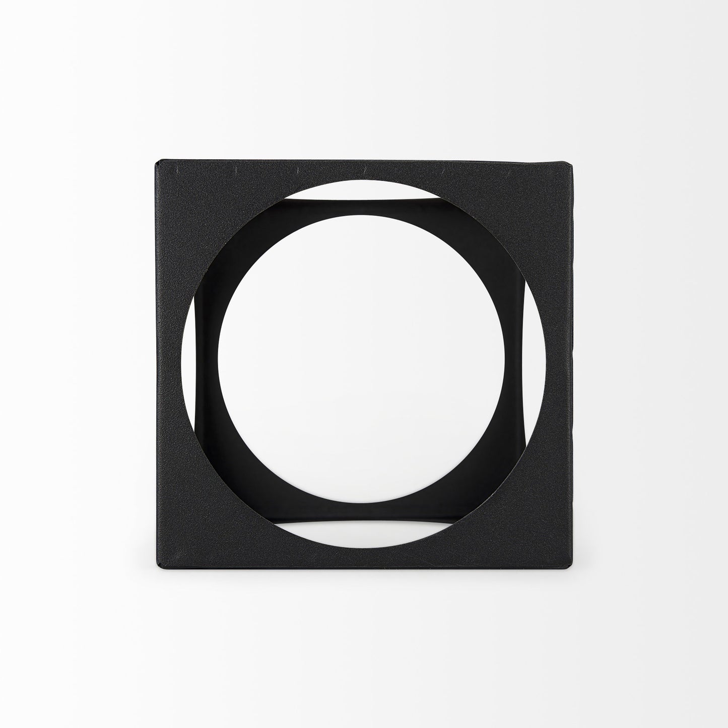 Petite Matte Black Metal Square Sculpture