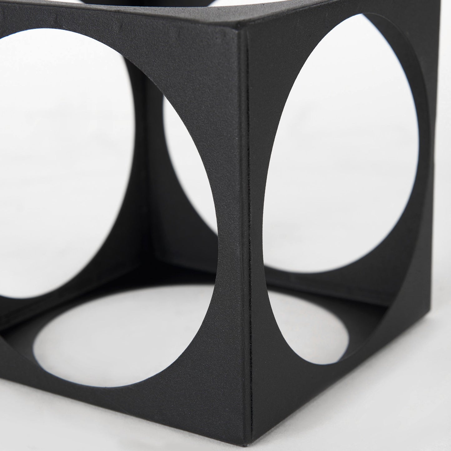 Petite Matte Black Metal Square Sculpture