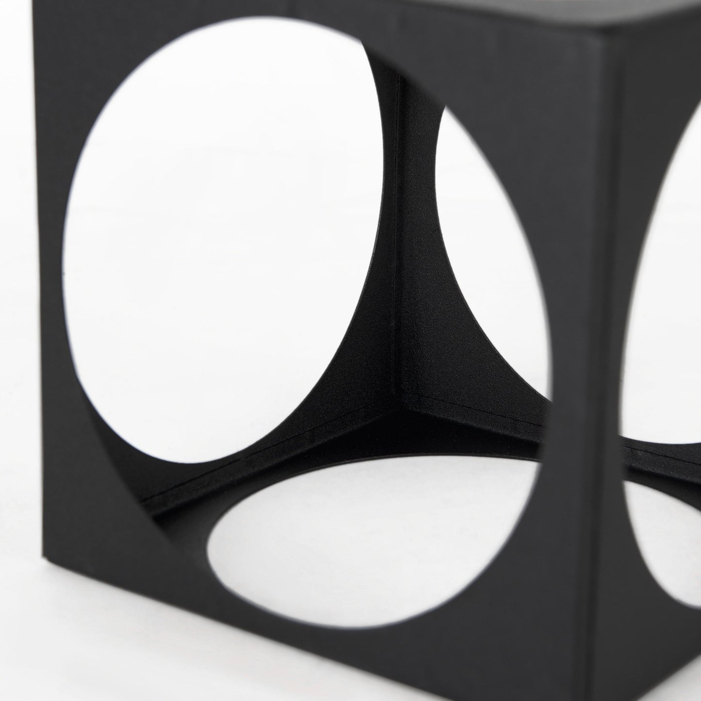 Petite Matte Black Metal Square Sculpture