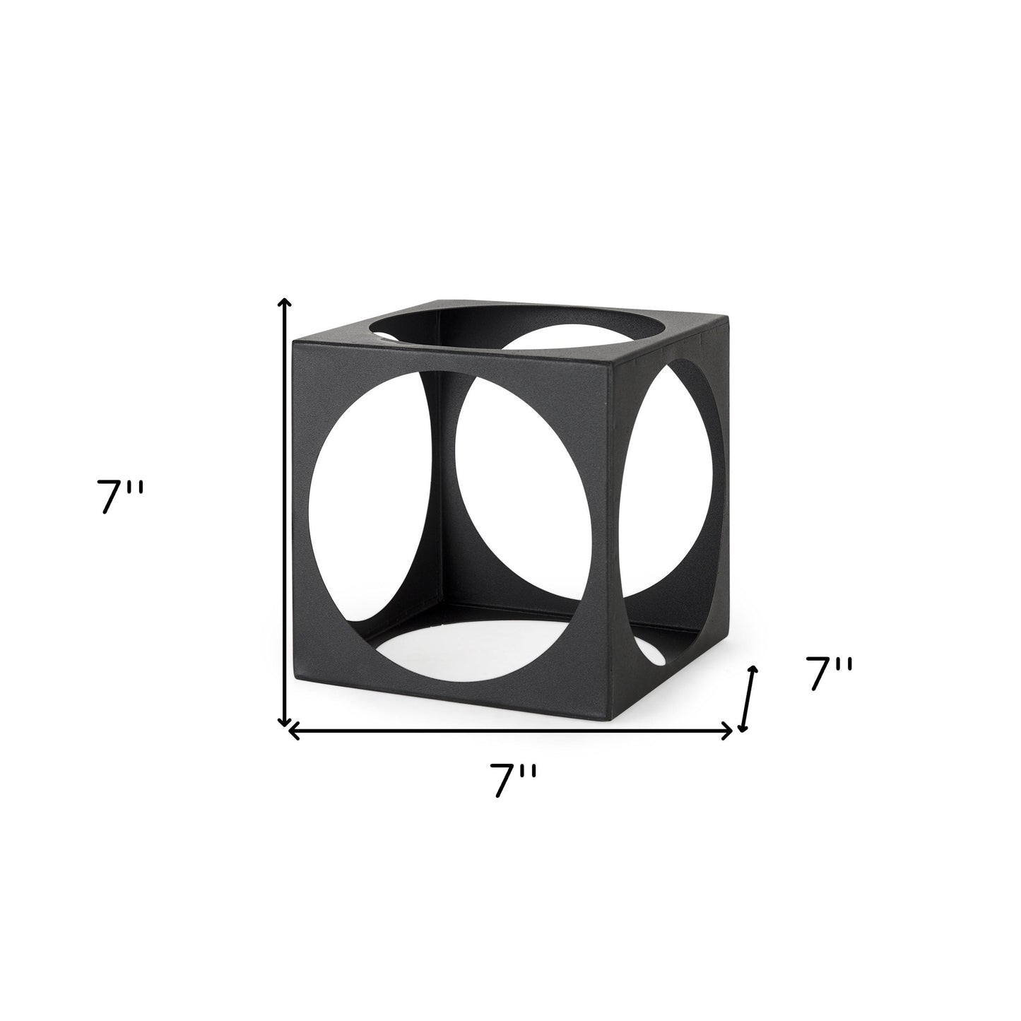 Matte Black Metal Square Sculpture