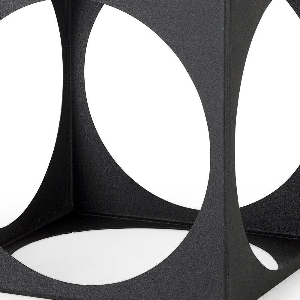 Matte Black Metal Square Sculpture